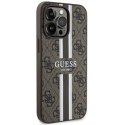 Etui Guess 4G Printed Stripes MagSafe na iPhone 13 Pro / iPhone 13 - brązowe Guess