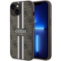 Etui Guess 4G Printed Stripes MagSafe na iPhone 14 Plus - brązowe Guess