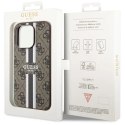 Etui Guess 4G Printed Stripes MagSafe na iPhone 14 Pro - brązowe Guess