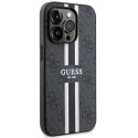 Etui Guess 4G Printed Stripes MagSafe na iPhone 14 Pro - czarne Guess