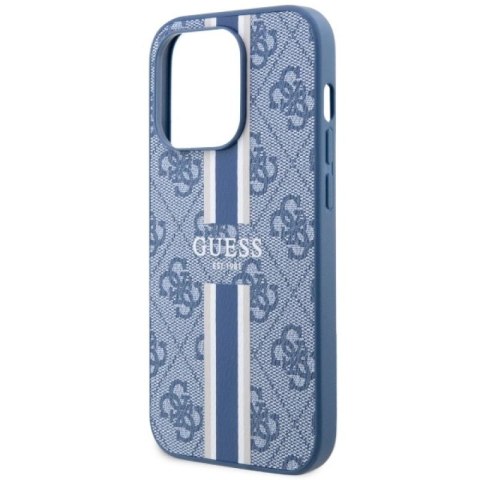 Etui Guess 4G Printed Stripes MagSafe na iPhone 14 Pro - niebieskie Guess