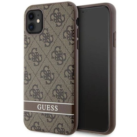 Etui Guess 4G Stripes na iPhone 11 / Xr - brązowe Guess