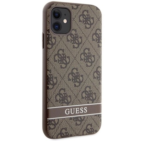 Etui Guess 4G Stripes na iPhone 11 / Xr - brązowe Guess