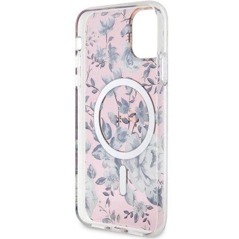 Etui Guess Flower MagSafe na iPhone 11 / Xr - różowe Guess