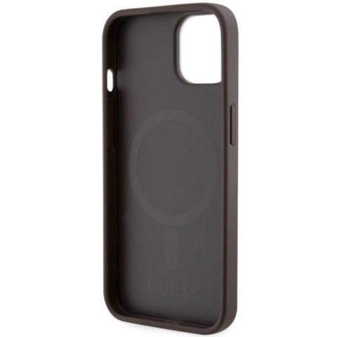 Etui Guess GCube Stripes MagSafe na iPhone 14 Plus - brązowe Guess