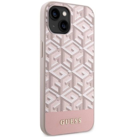 Etui Guess GCube Stripes MagSafe na iPhone 14 Plus - różowe Guess