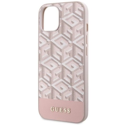 Etui Guess GCube Stripes MagSafe na iPhone 14 Plus - różowe Guess