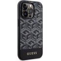 Etui Guess GCube Stripes MagSafe na iPhone 14 Pro Max - czarne Guess