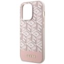 Etui Guess GCube Stripes MagSafe na iPhone 14 Pro - różowe Guess