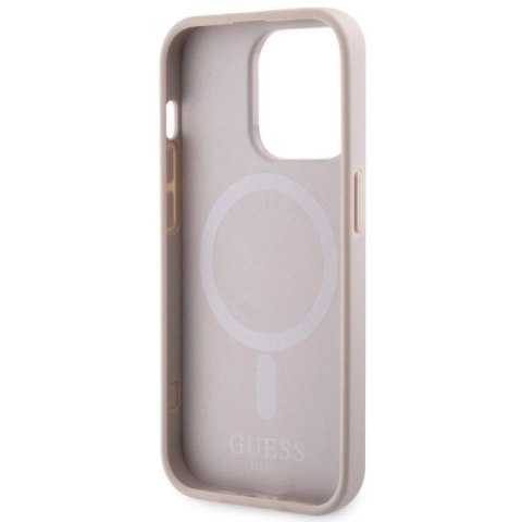 Etui Guess GCube Stripes MagSafe na iPhone 14 Pro - różowe Guess