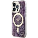 Etui Guess Leopard MagSafe na iPhone 14 Pro Max - różowe Guess