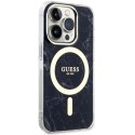 Etui Guess Marble MagSafe na iPhone 14 Pro Max - czarne Guess