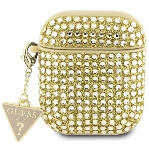 Etui Guess Rhinestone Triangle Charm na AirPods 1/2 - złote Guess