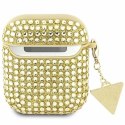 Etui Guess Rhinestone Triangle Charm na AirPods 1/2 - złote Guess