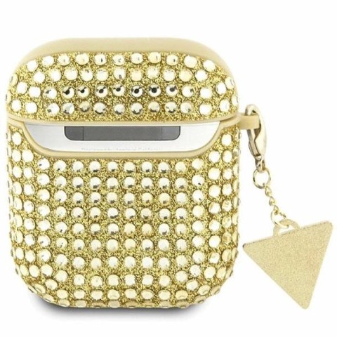 Etui Guess Rhinestone Triangle Charm na AirPods 1/2 - złote Guess
