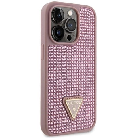 Etui Guess Rhinestone Triangle na iPhone 14 Pro - różowe Guess