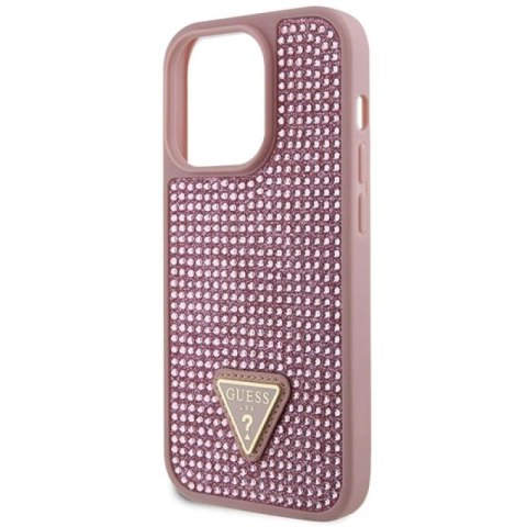 Etui Guess Rhinestone Triangle na iPhone 14 Pro - różowe Guess
