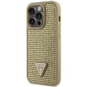 Etui Guess Rhinestone Triangle na iPhone 14 Pro - złote Guess