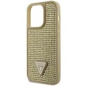 Etui Guess Rhinestone Triangle na iPhone 14 Pro - złote Guess