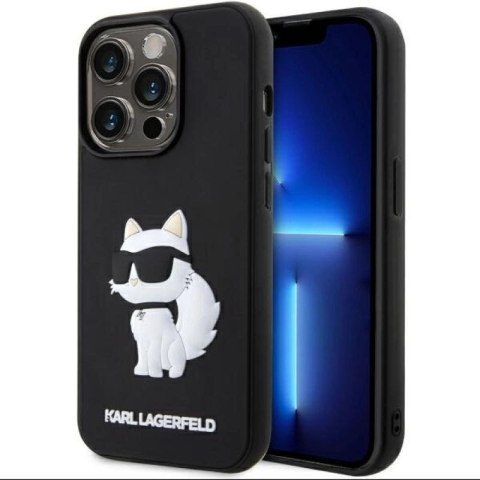 Etui Karl Lagerfeld Rubber Choupette 3D na iPhone 14 Pro - czarne Karl Lagerfeld