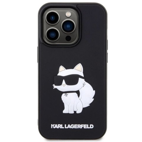 Etui Karl Lagerfeld Rubber Choupette 3D na iPhone 14 Pro - czarne Karl Lagerfeld