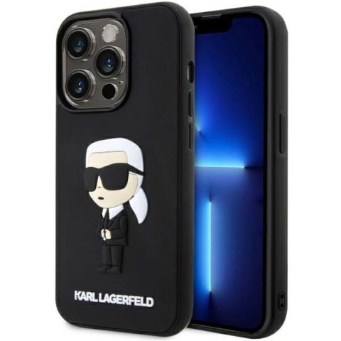 Etui Karl Lagerfeld Rubber Ikonik 3D na iPhone 14 Pro - czarne Karl Lagerfeld