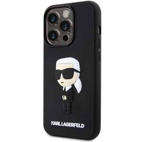 Etui Karl Lagerfeld Rubber Ikonik 3D na iPhone 14 Pro - czarne Karl Lagerfeld