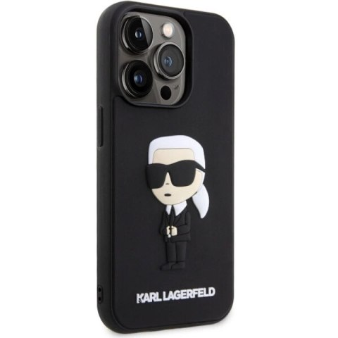 Etui Karl Lagerfeld Rubber Ikonik 3D na iPhone 14 Pro - czarne Karl Lagerfeld