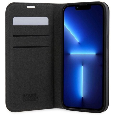Etui Karl Lagerfeld Saffiano Monogram na iPhone 14 Pro - czarne Karl Lagerfeld