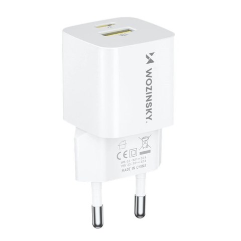 Ładowarka sieciowa Wozinsky WWCEAC GaN USB-A USB-C 33W - biała Wozinsky