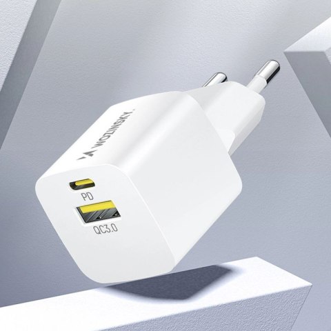 Ładowarka sieciowa Wozinsky WWCEAC GaN USB-A USB-C 33W - biała Wozinsky