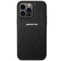 Etui AMG Leather Curved Lines MagSafe na iPhone 14 Pro Max - czarne Mercedes