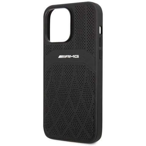 Etui AMG Leather Curved Lines MagSafe na iPhone 14 Pro Max - czarne Mercedes