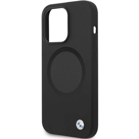 Etui BMW Signature Liquid Silicone MagSafe na iPhone 14 Pro - czarne BMW