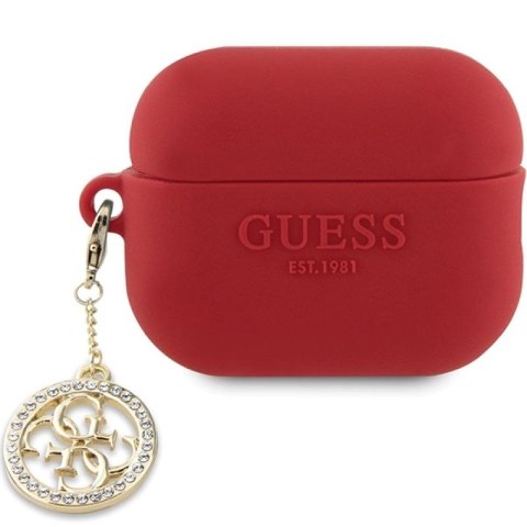 Etui Guess 3D Rubber 4G Diamond Charm na AirPods Pro 2 - czerwone Guess