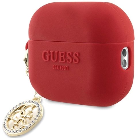 Etui Guess 3D Rubber 4G Diamond Charm na AirPods Pro 2 - czerwone Guess