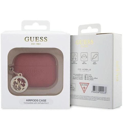 Etui Guess 3D Rubber 4G Diamond Charm na AirPods Pro 2 - czerwone Guess