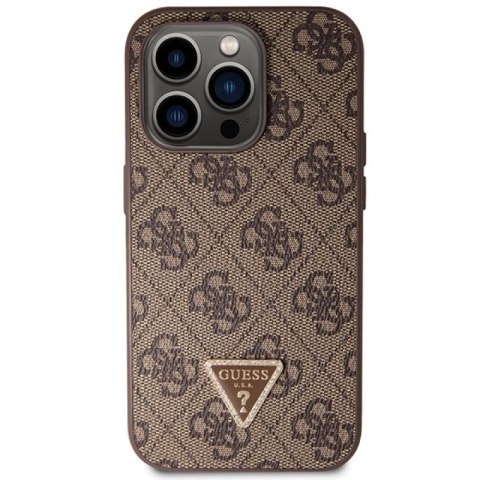 Etui Guess Crossbody 4G Metal Logo na iPhone 14 Pro - brązowe Guess