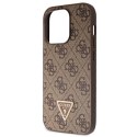 Etui Guess Crossbody 4G Metal Logo na iPhone 14 Pro - brązowe Guess
