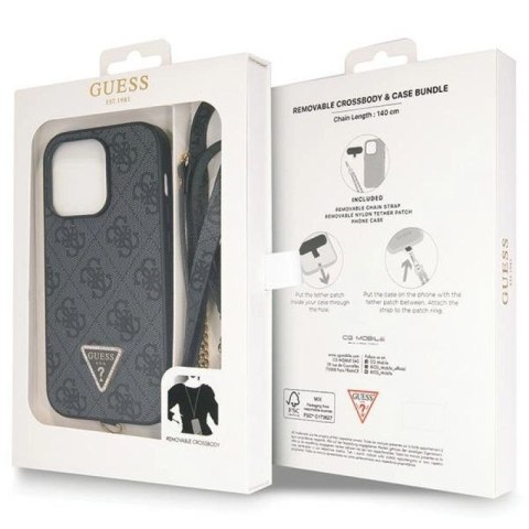 Etui Guess Crossbody 4G Metal Logo na iPhone 14 Pro - czarne Guess