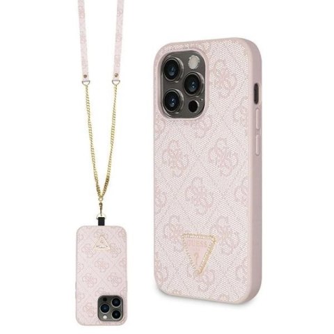 Etui Guess Crossbody 4G Metal Logo na iPhone 14 Pro - różowe Guess