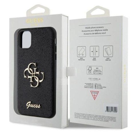 Etui Guess Glitter Script Big 4G na iPhone 11 / Xr - czarne Guess
