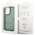 Etui Guess Gold Outline Translucent MagSafe na iPhone 14 Pro - zielone Guess