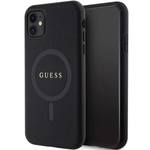 Etui Guess Saffiano MagSafe na iPhone 11 / Xr - czarne Guess
