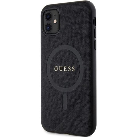 Etui Guess Saffiano MagSafe na iPhone 11 / Xr - czarne Guess