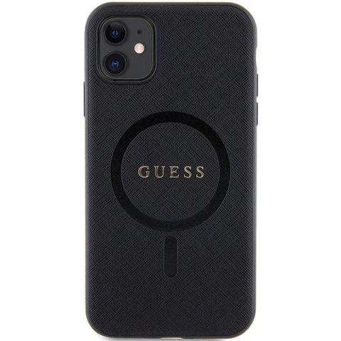 Etui Guess Saffiano MagSafe na iPhone 11 / Xr - czarne Guess