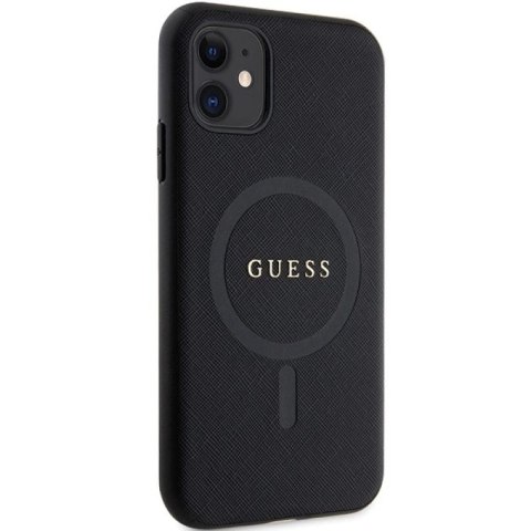 Etui Guess Saffiano MagSafe na iPhone 11 / Xr - czarne Guess