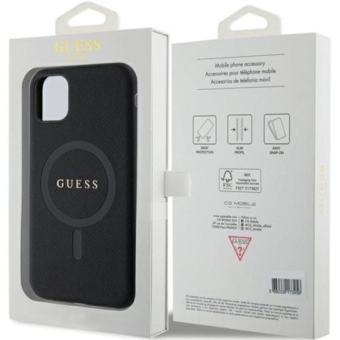 Etui Guess Saffiano MagSafe na iPhone 11 / Xr - czarne Guess