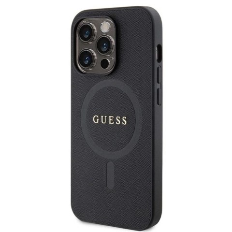 Etui Guess Saffiano MagSafe na iPhone 14 Pro - czarne Guess