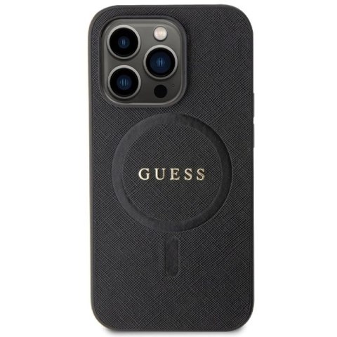 Etui Guess Saffiano MagSafe na iPhone 14 Pro - czarne Guess